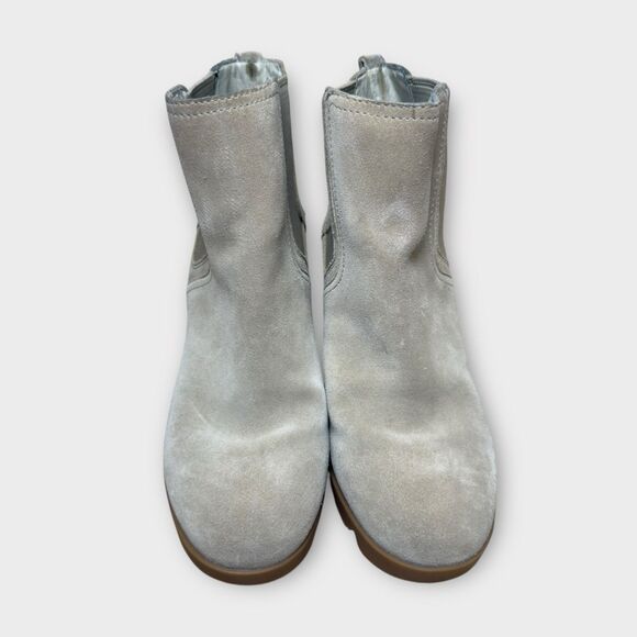 Sorel Joan Uptown Chelsea Wedge Boots Size 7.5 Sandy Tan Suede Waterproof - Picture 6 of 10